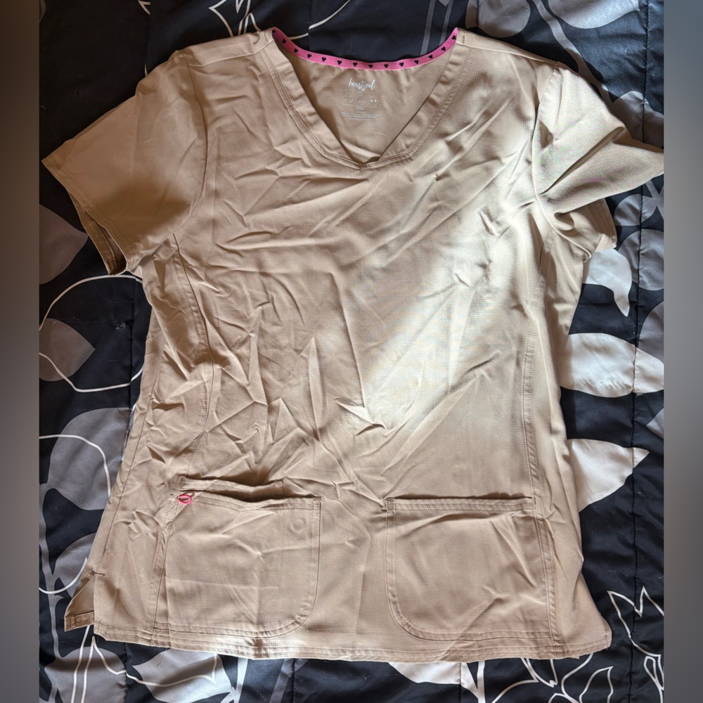HeartSoul Women's Tan Scrub Top & bottoms